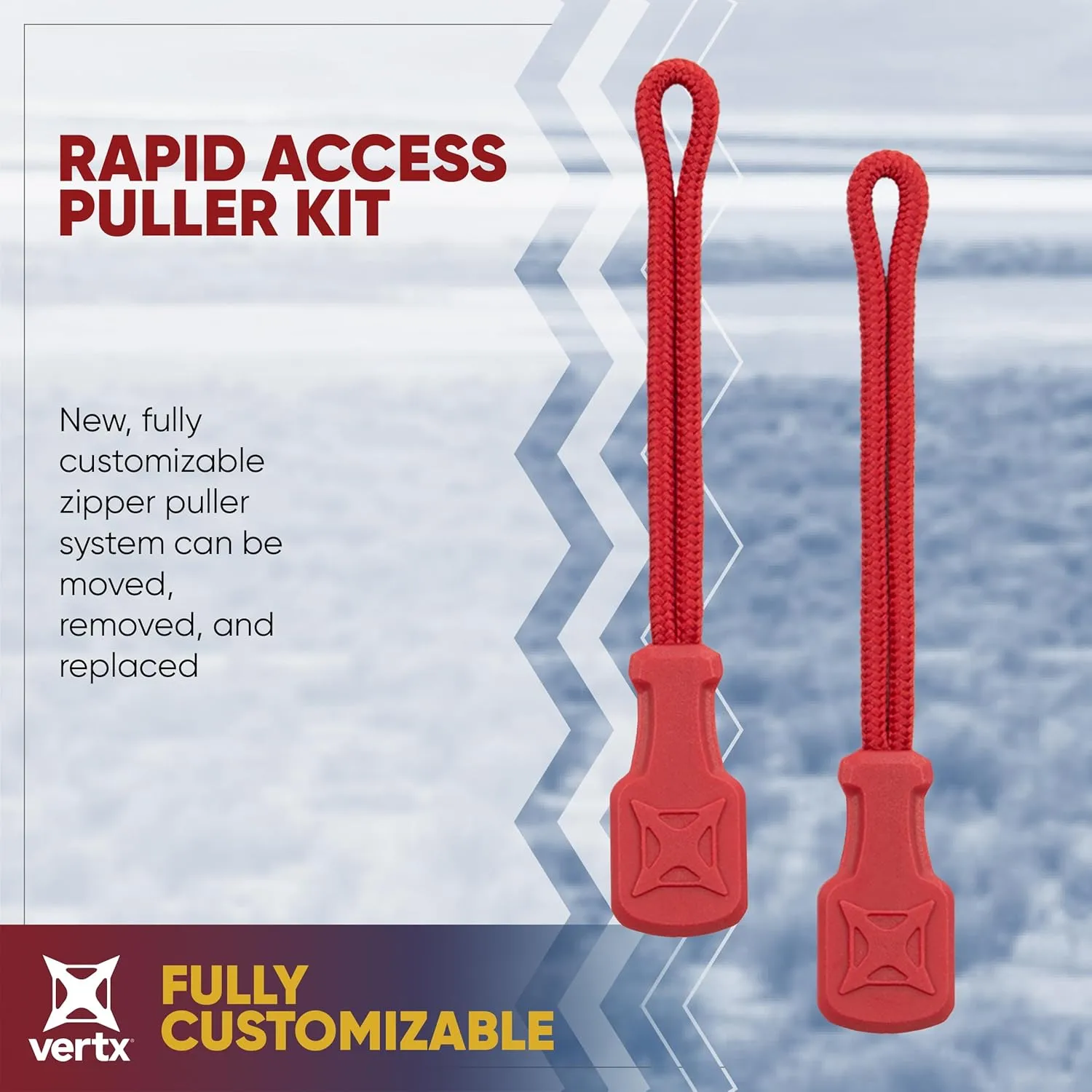 Vertx Rapid Access Zipper Pull Tab Kit, Replacement Puller for Backpack, Luggage, Bag, Handbag