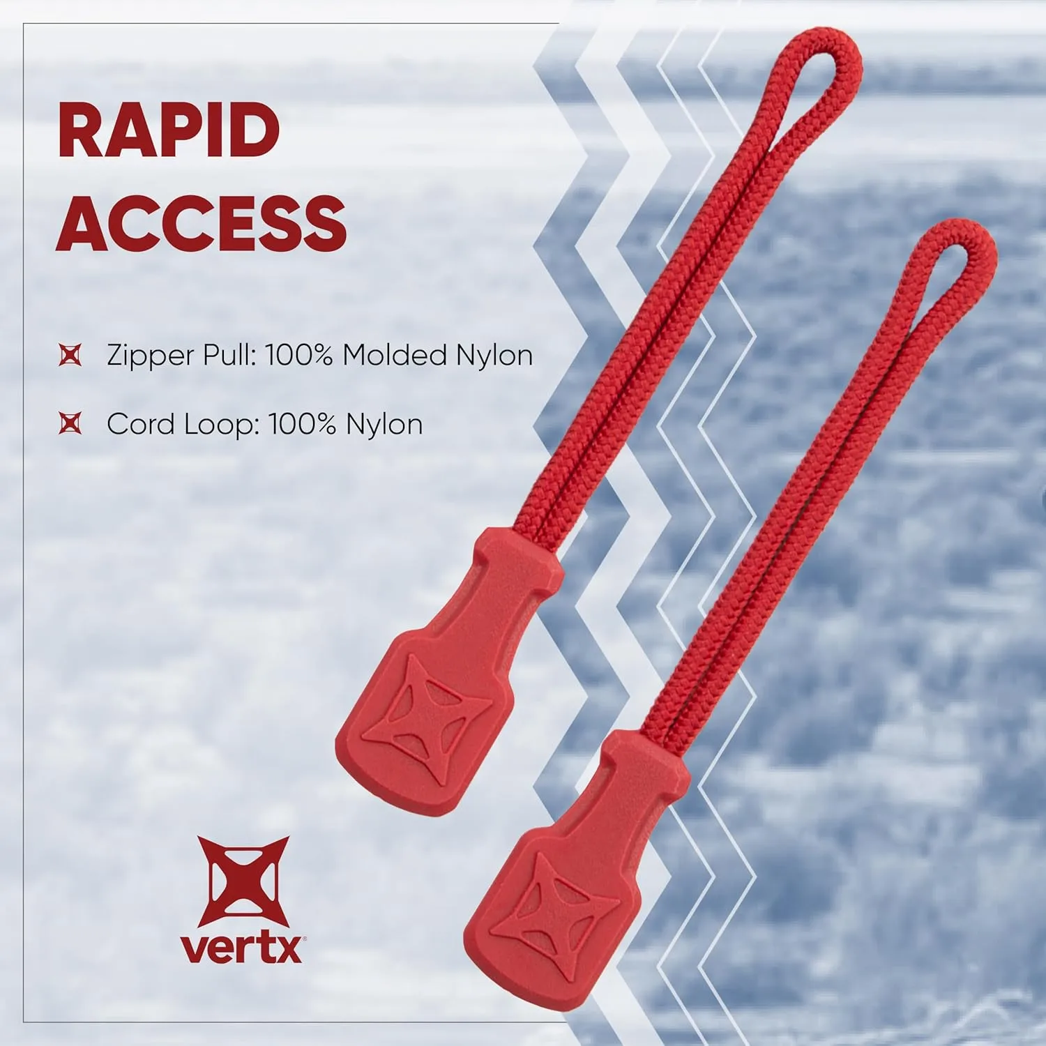 Vertx Rapid Access Zipper Pull Tab Kit, Replacement Puller for Backpack, Luggage, Bag, Handbag