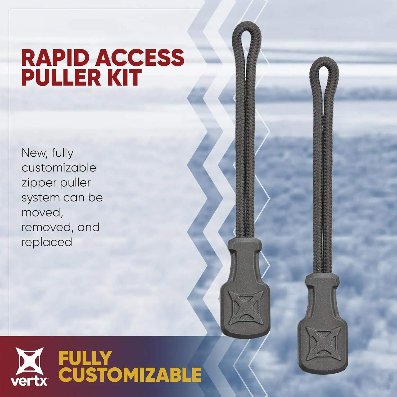 Vertx Rapid Access Zipper Pull Tab Kit, Replacement Puller for Backpack, Luggage, Bag, Handbag