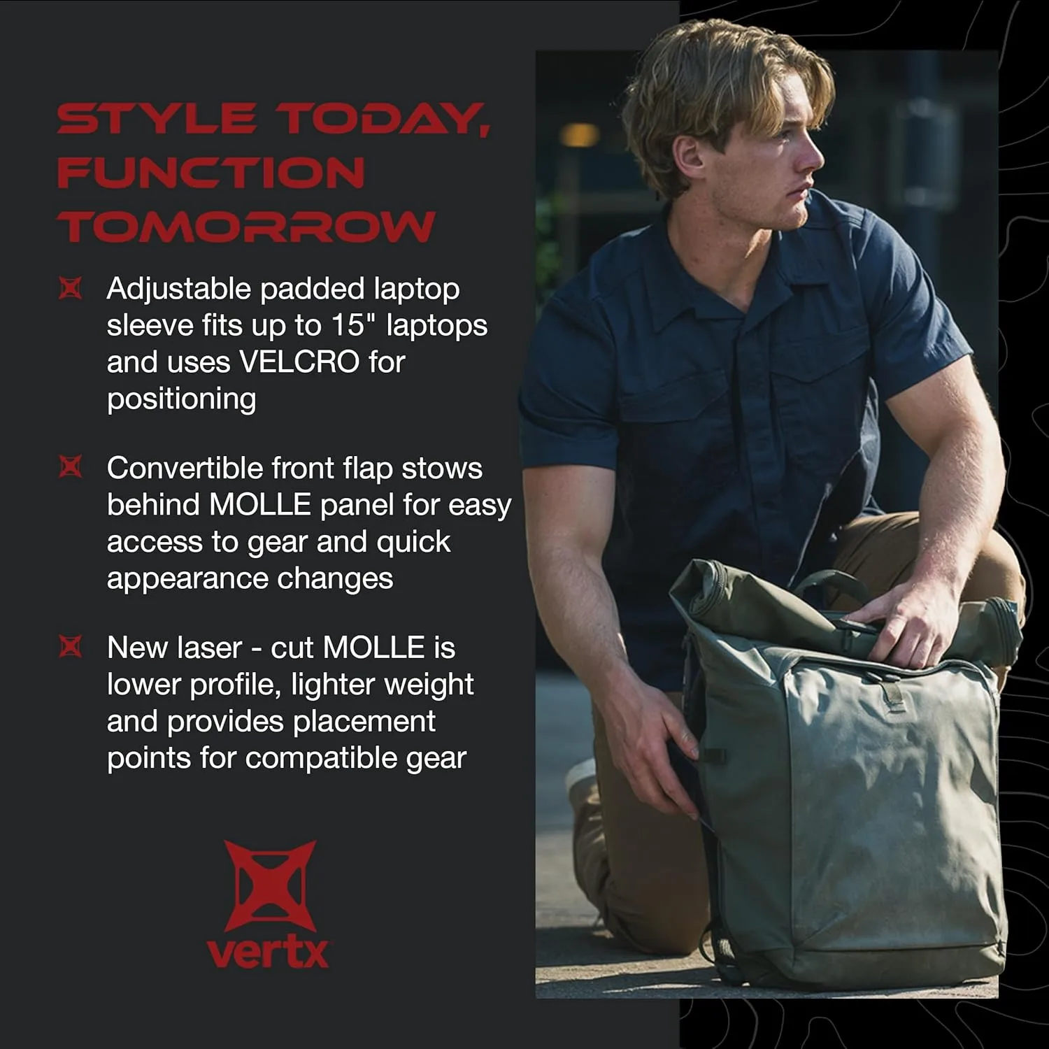 VERTX Ruck Roll 35L Tactical Backpack