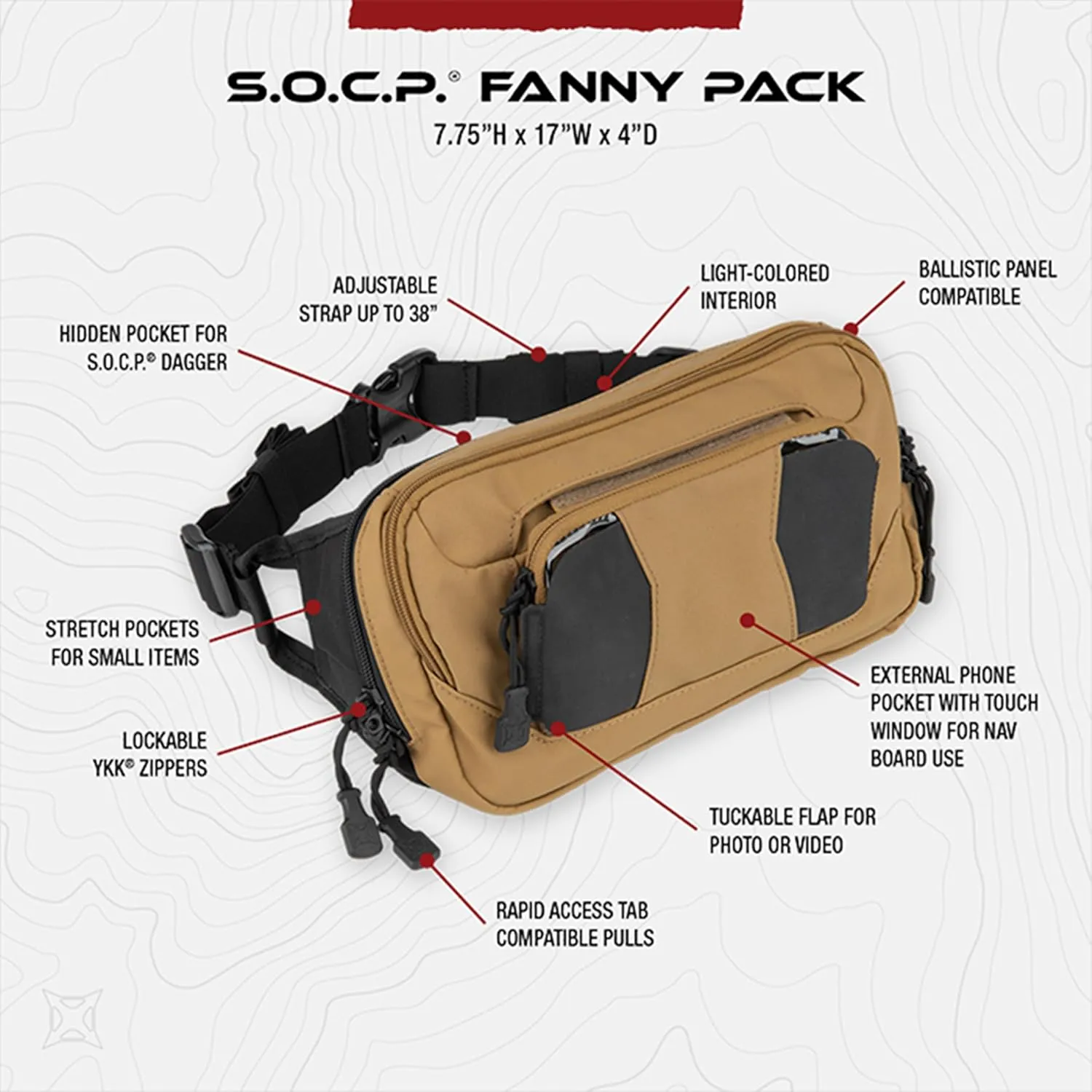 VERTX SOCP Tactical Fanny Pack CCW Crossbody Waist Bag