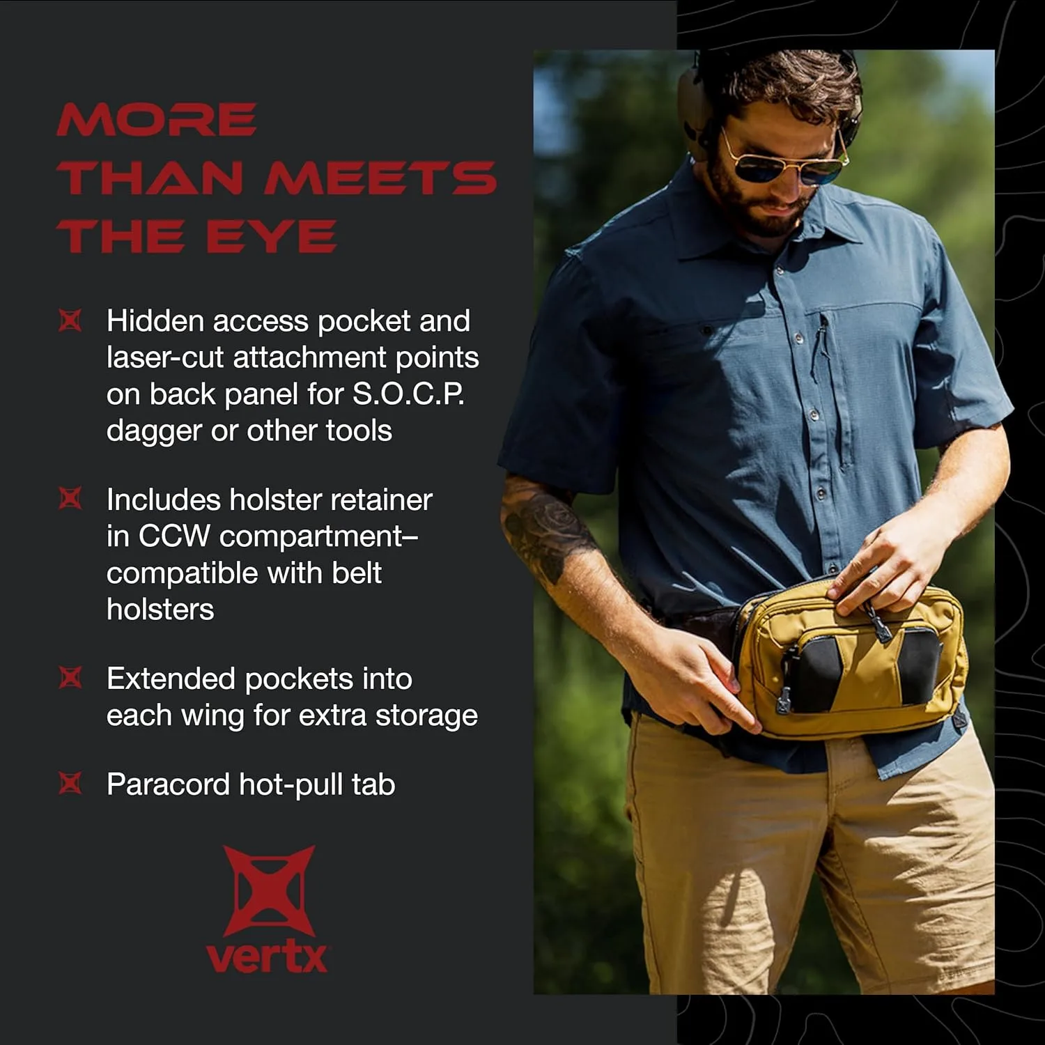 VERTX SOCP Tactical Fanny Pack CCW Crossbody Waist Bag
