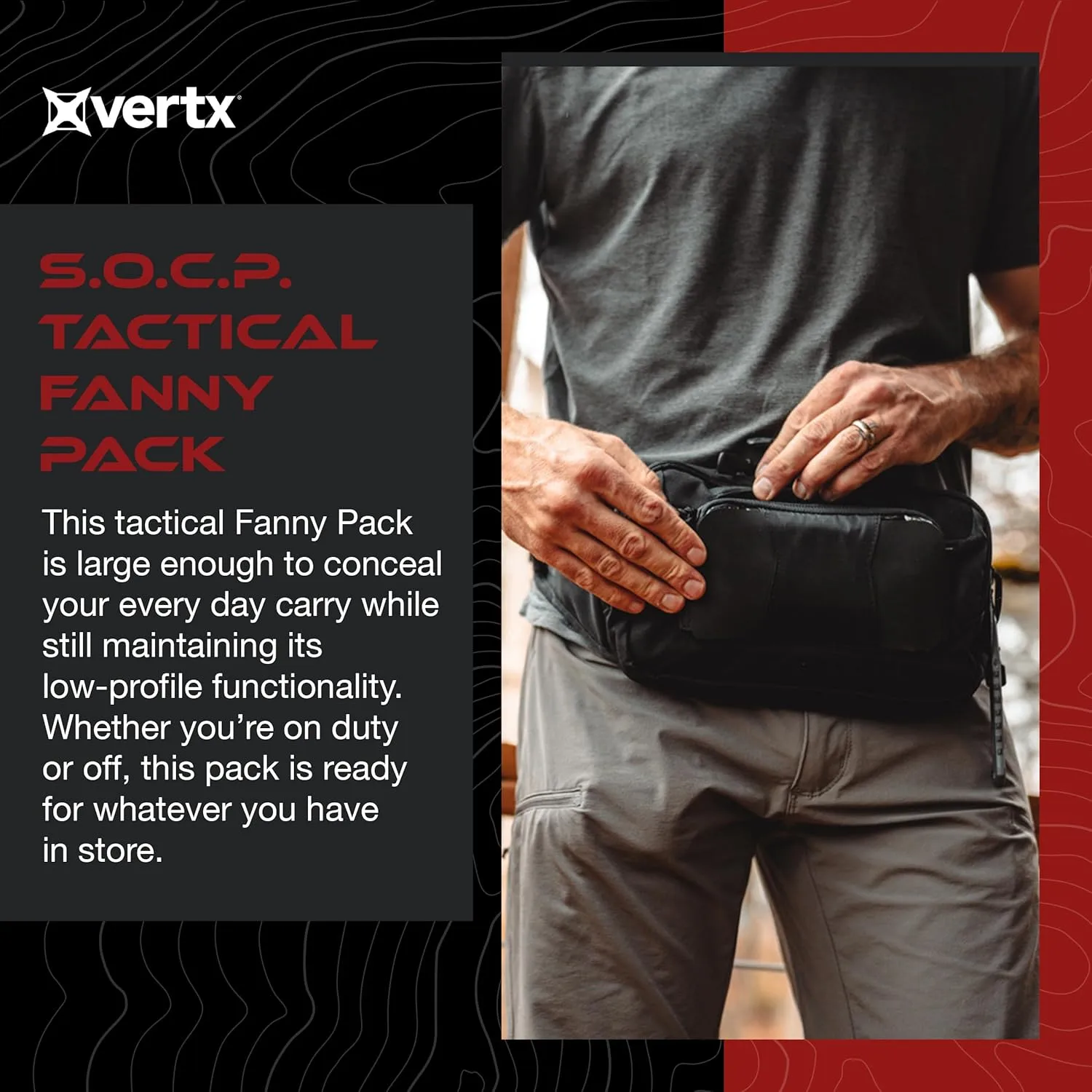 VERTX SOCP Tactical Fanny Pack CCW Crossbody Waist Bag