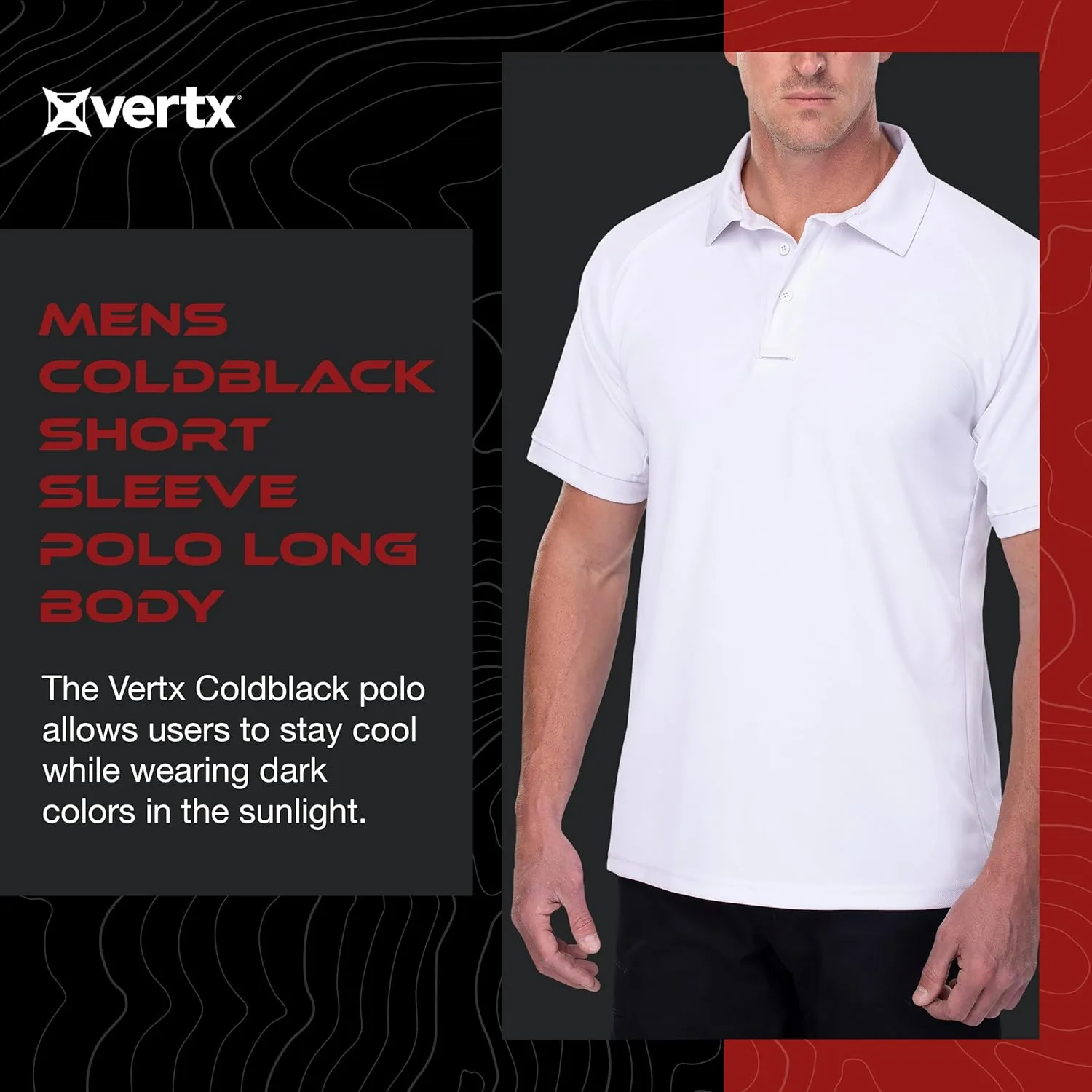 VERTX Men's Tactical Polo Shirt with Coldblack Technology