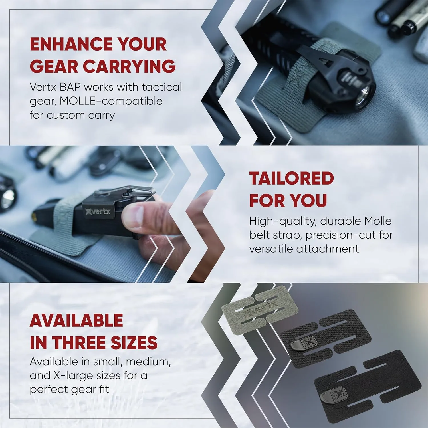 VERTX Tactigami BAP Tactical Belt Adaptor Panel Strap Attachment - MOLLE Compatible