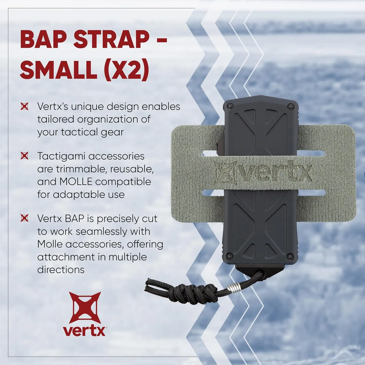 VERTX Tactigami BAP Tactical Belt Adaptor Panel Strap Attachment - MOLLE Compatible