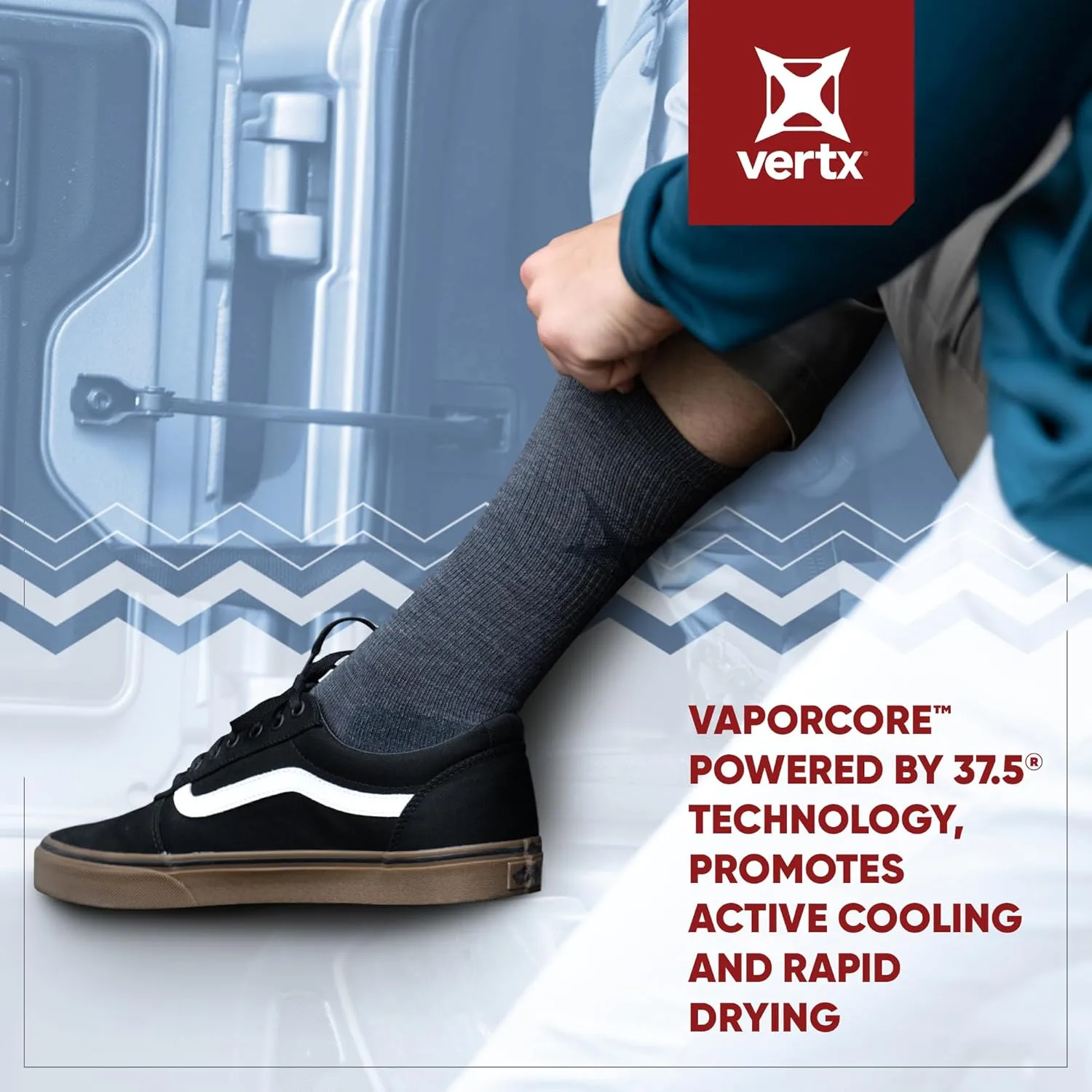 Vertx VaporCore Mens 10" Crew Socks Merino Wool Moisture-Wicking Tactical
