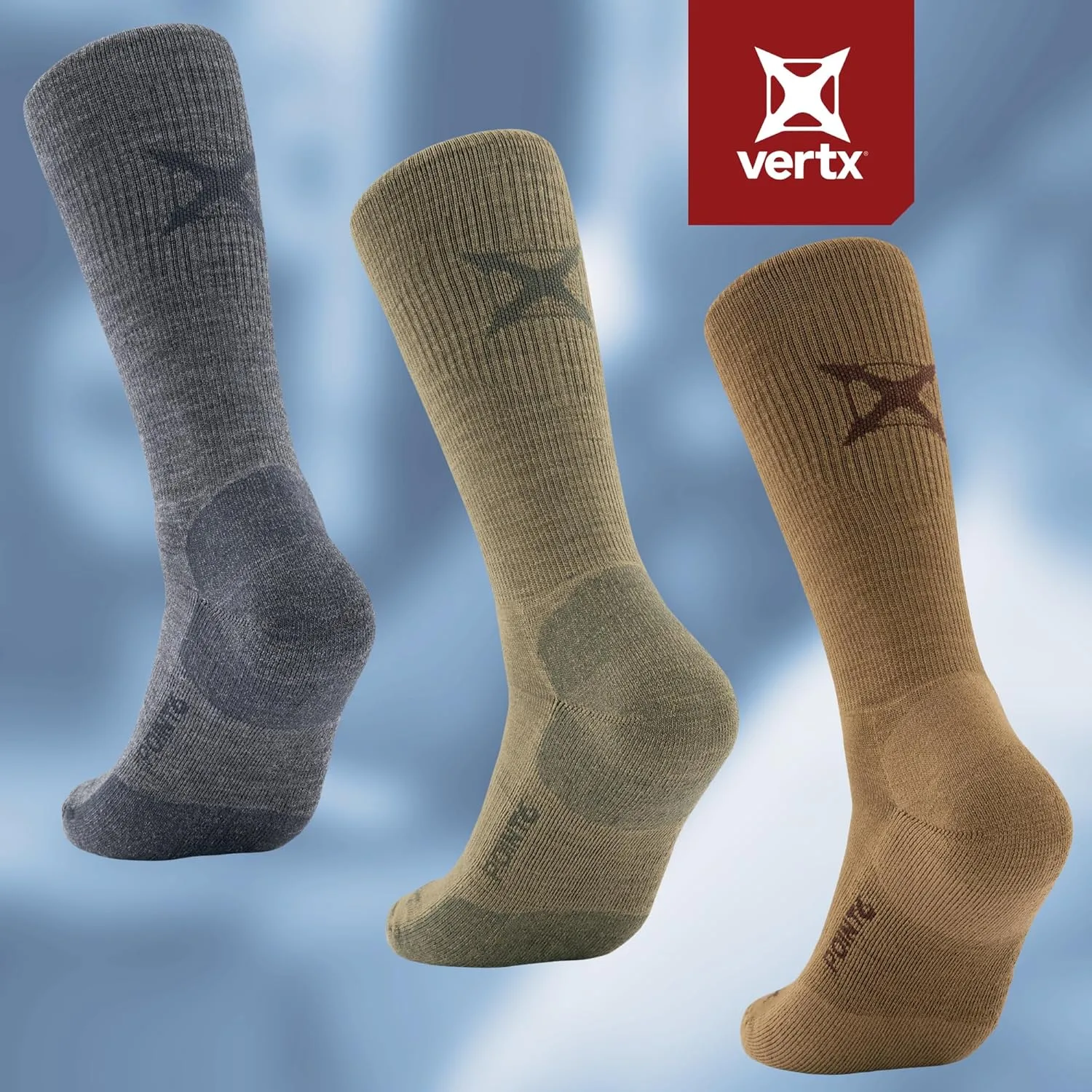 Vertx VaporCore Mens 10" Crew Socks Merino Wool Moisture-Wicking Tactical