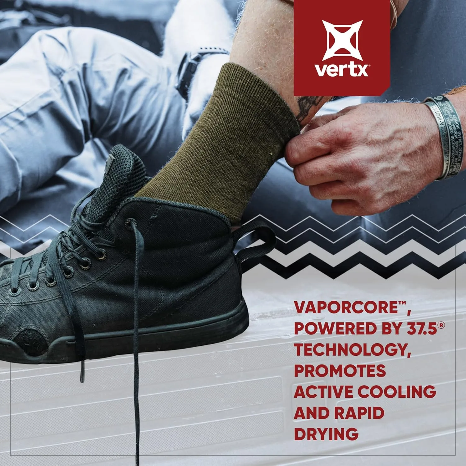 VERTX VaporCore Crew Socks Merino Wool Moisture-Wicking