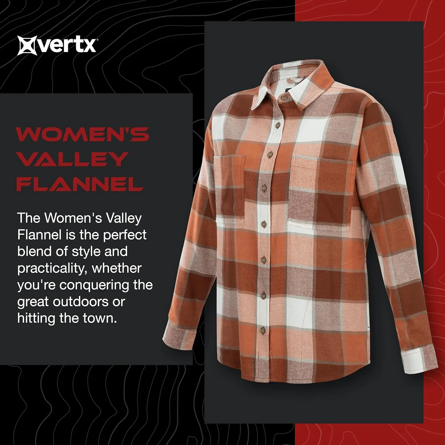 VERTX Women's Valley Flannel Plaid Shirt, Cotton Blend