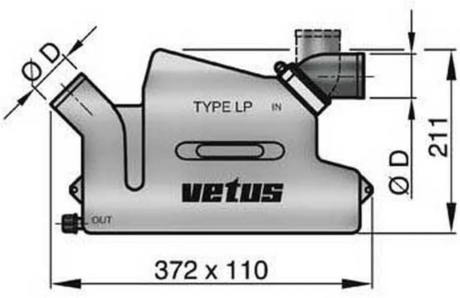 VETUS Waterlock Exhaust L50R