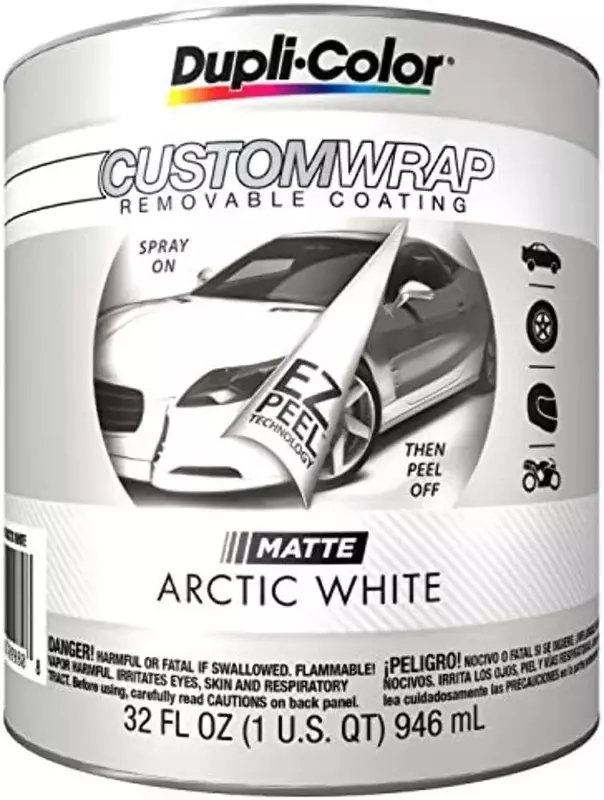 Dupli-Color ECWBQ7980 Custom Wrap Removable Bulk Coatings, Matte, Arctic White, 1 Quart
