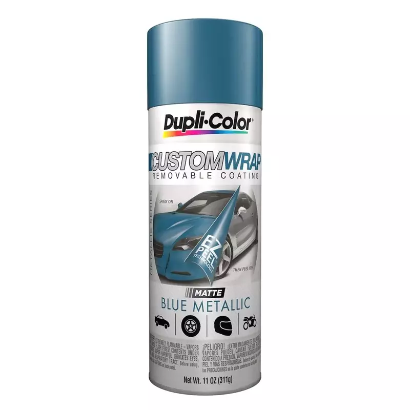 Dupli-Color ECWRC8327 Custom Wrap Removable Metallic Coating, Blue Metallic, 11 oz.