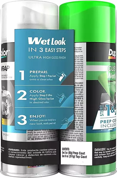 Dupli-Color ECWRC8840 Custom Wrap Wet Look Removable Automotive Paint - Sublime Green White Spray Paint - 11 oz. Aerosol Can