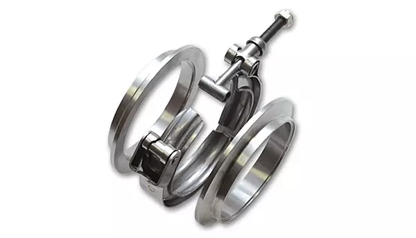 Vibrant Performance Power 1492 V-Band Clamp Assembly, includes Male/Female 304 Stainless Steel Flanges for 3.50 in. diameter tubing, Stainless Steel Quick-Release Clamp, kit