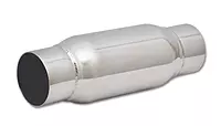 Vibrant Performance 1794 Bottle Style Resonator 3in Inlet/Outlet x 12in L, 1 Pack, Silver