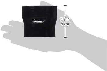 Vibrant Performance 2772 Silicone 4-Ply Aramid Reinforced Reducer Hose Coupler, 3.00 in x 2.50 in, Black