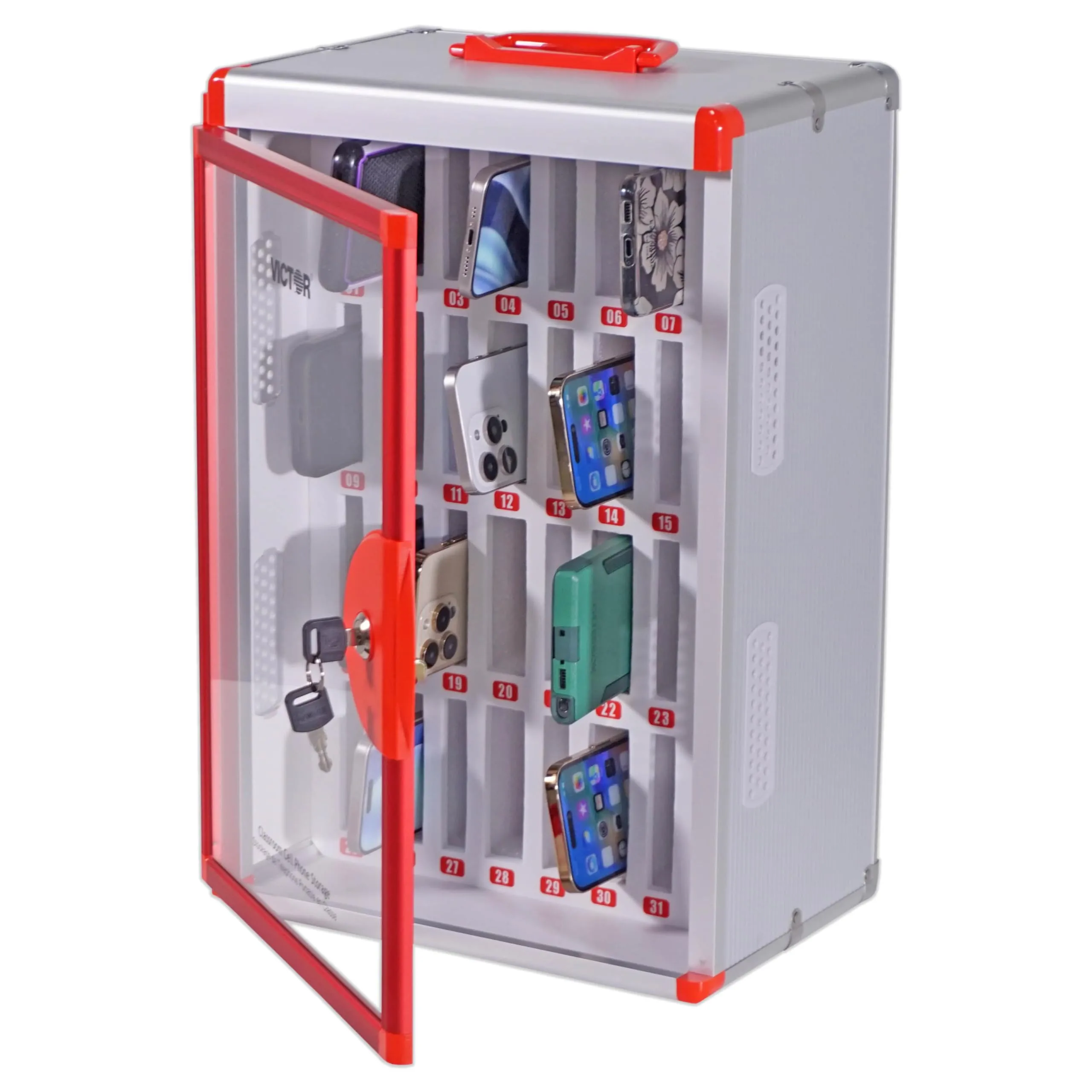 Victor Classroom Cell Phone Storage, 32 Slots Cell Phone Holder for Classroom