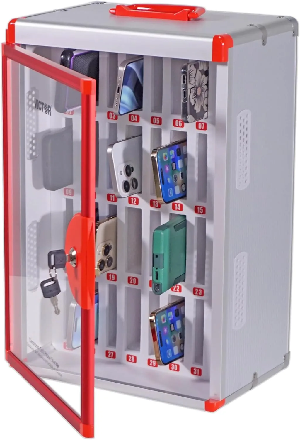 Victor Classroom Cell Phone Storage, 32 Slots Cell Phone Holder for Classroom