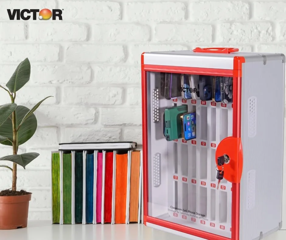 Victor Classroom Cell Phone Storage, 32 Slots Cell Phone Holder for Classroom