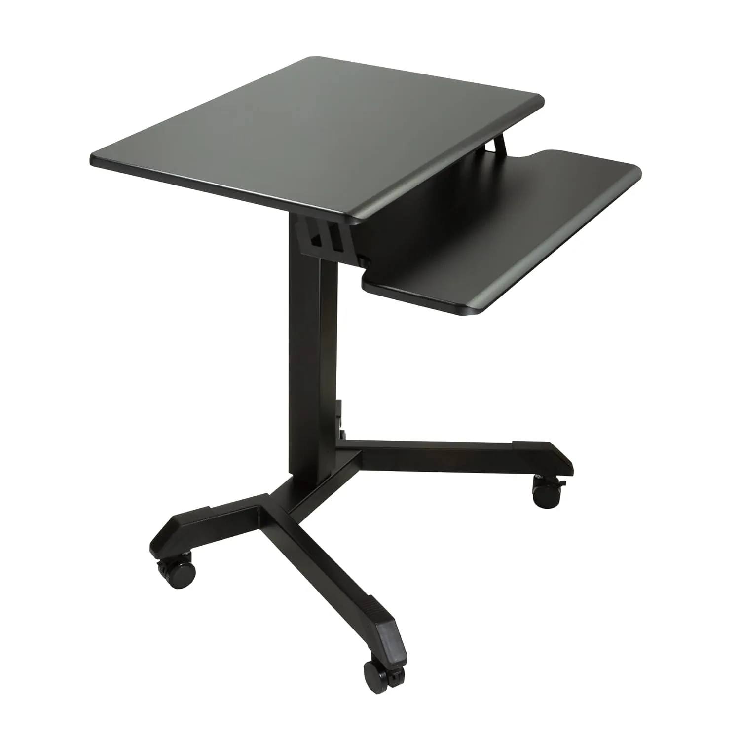 Victor DC550 High Rise Collection Mobile Adjustable Standing Desk (Dual-Tier) Black 25.6" x 17.7" x 45.3"