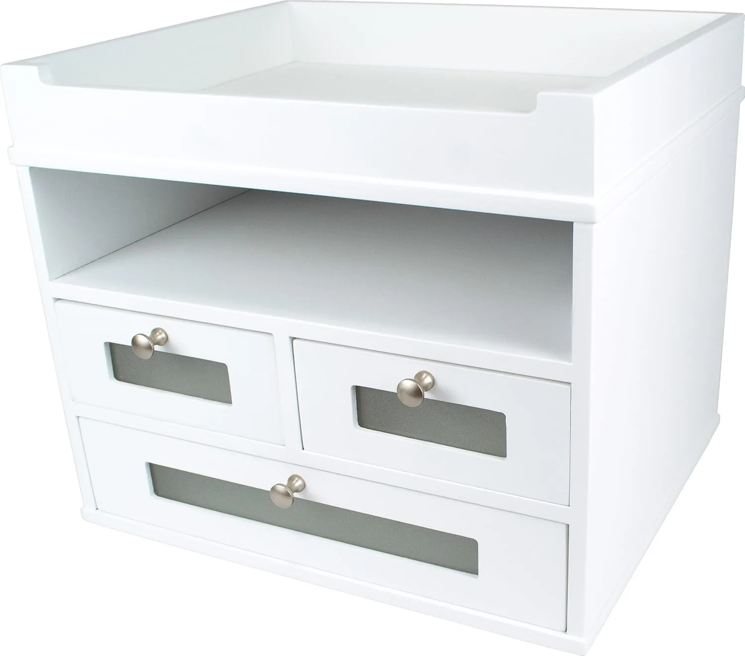 Victor Tidy Tower Desktop Organizer, Pure White, 10.8 x 12.3 x 10.8 in