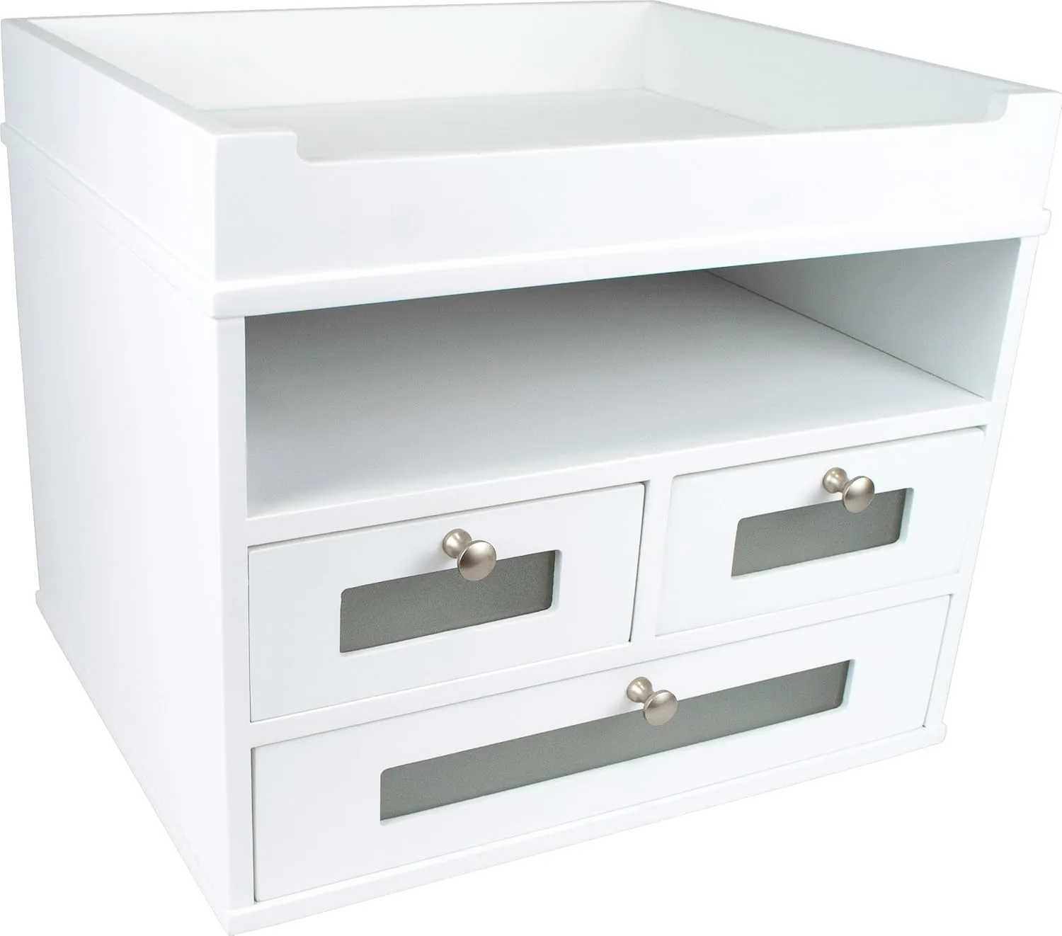 Victor Tidy Tower Desktop Organizer, Pure White, 10.8 x 12.3 x 10.8 in