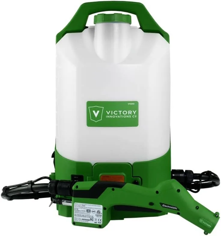 Victory Innovations Cordless Electrostatic Backpack Sprayer Machine for disinfectants, sanitizer, Cleaning,Green,VP300ES