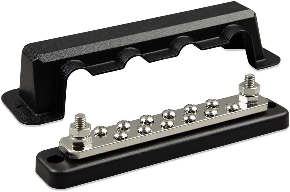 Victron Energy Busbar 250 Amp 70-Volt 2 Current Connections with 12 Screws and Cover