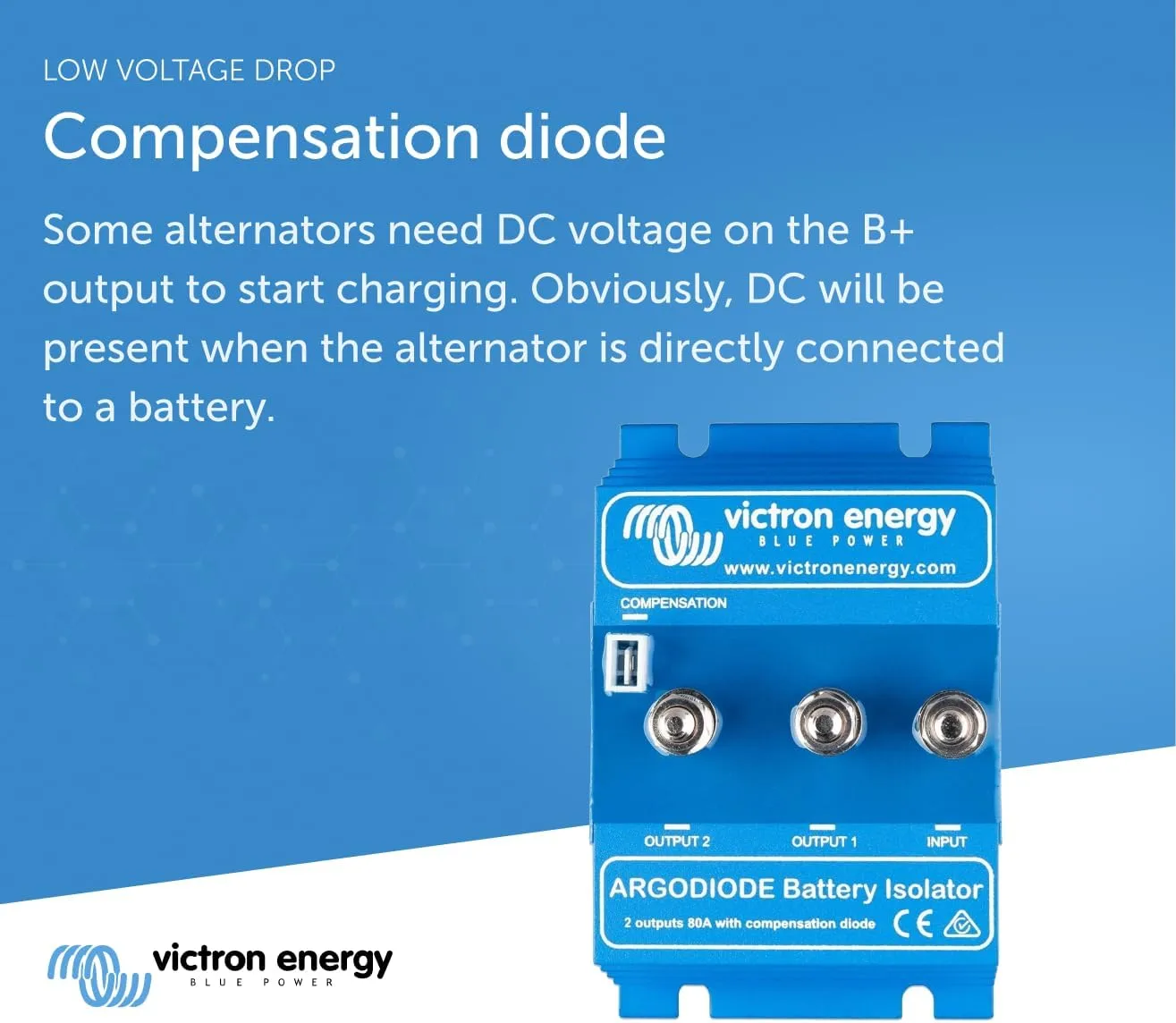 Victron Energy ArgoDiode Battery Isolator 80-2SC (2 Batteries 80A)