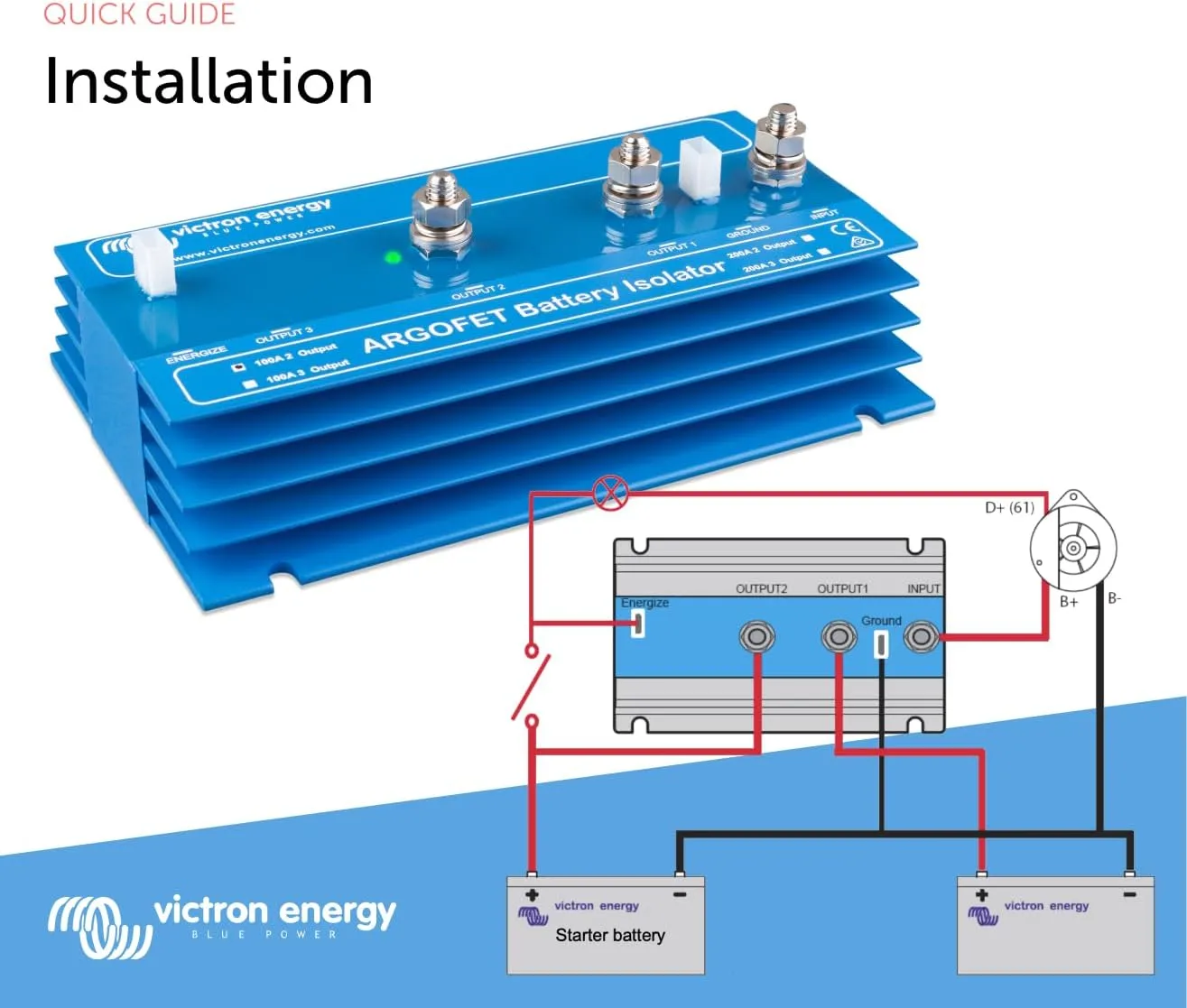 Victron Energy Argofet Battery Isolators 100-2AC (2 Batteries 100 amp)