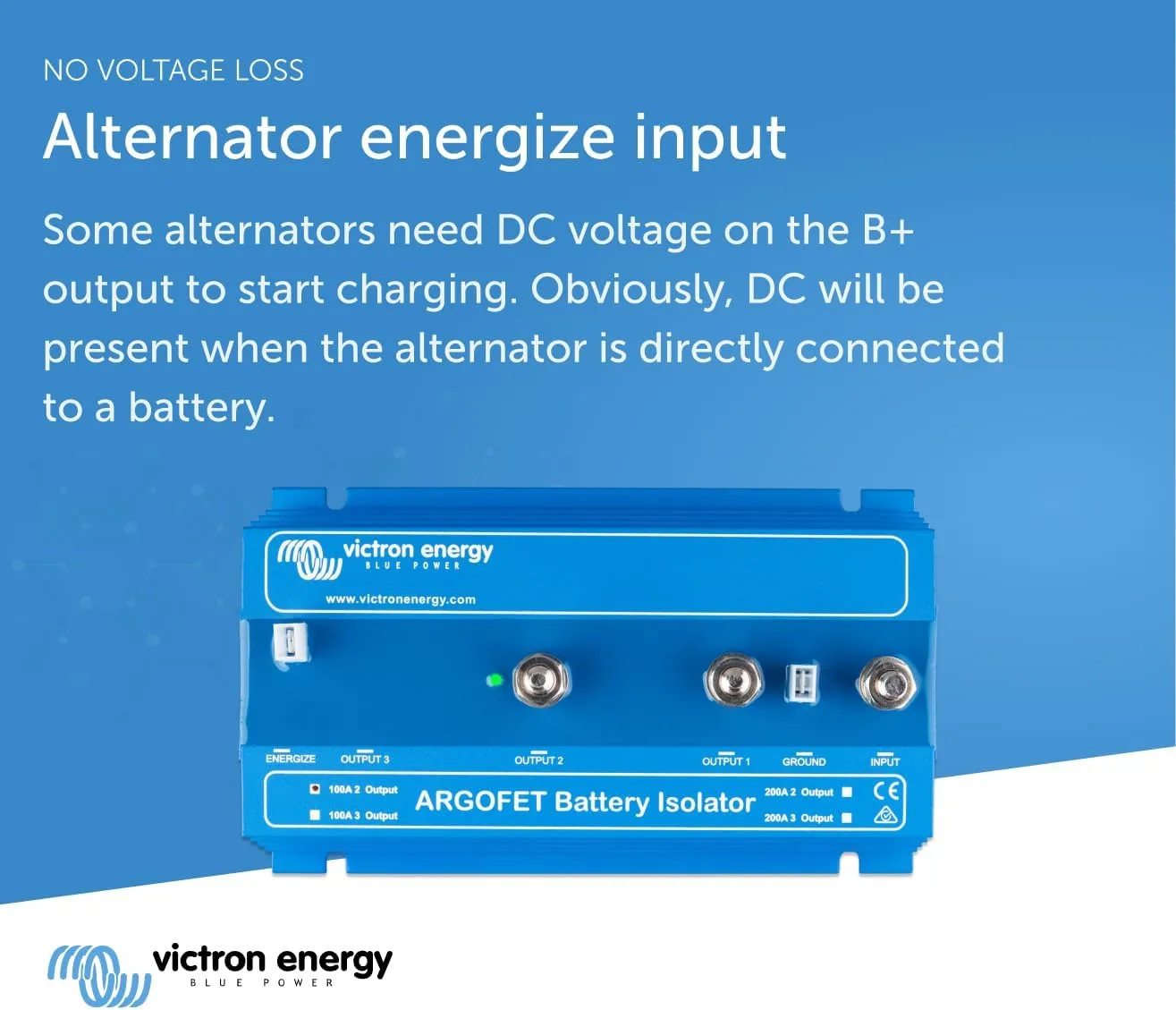 Victron Energy Argofet Battery Isolators 100-2AC (2 Batteries 100 amp)