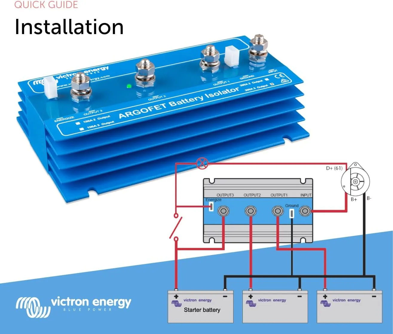 Victron Energy Argofet Battery Isolators 200-3AC (3 Batteries 200 amp)