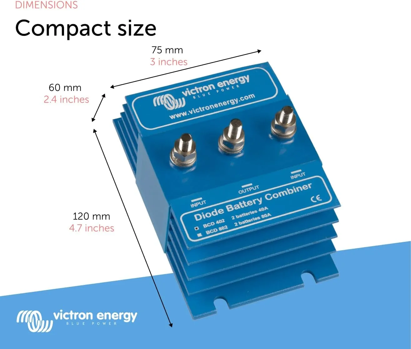 Victron Energy BCD Diode Battery Combiner for Two Batteries