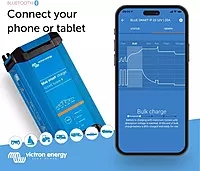 Victron Energy Blue Smart IP22 Smart Car Battery Charger 12V 20A, Float & Trickle Charger and Desulfator for Motorcycle, ATV