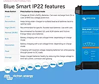 Victron Energy Blue Smart IP22 Smart Car Battery Charger 24V 16A, Float & Trickle Charger and Desulfator for Motorcycle, ATV