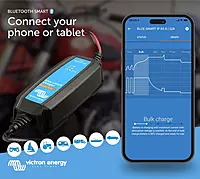 Victron Energy Blue Smart IP65 Smart Car Battery Charger 6V/12V 1.1A, Float & Trickle Charger and Desulfator for Motorcycle