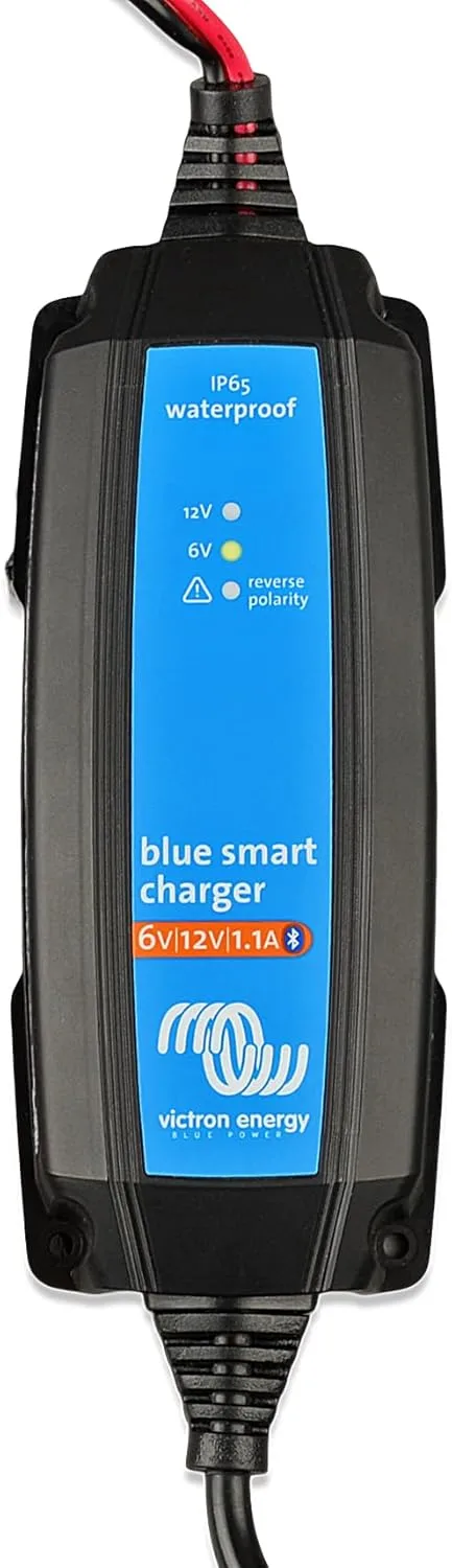 Victron Energy Blue Smart IP65 Smart Car Battery Charger 6V/12V 1.1A, Float & Trickle Charger and Desulfator for Motorcycle