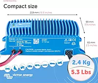 Victron Energy Blue Smart IP67 Smart Marine Battery Charger 12V 25A, Float & Trickle Charger and Desulfator for Boat, ATV