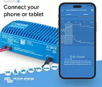 Victron Energy Blue Smart IP67 Smart Marine Battery Charger 12V 25A, Float & Trickle Charger and Desulfator for Boat, ATV