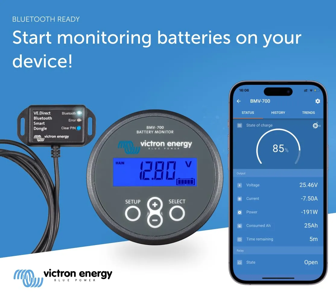 Victron Energy BMV-700 Series Battery Monitor with Shunt & Display
