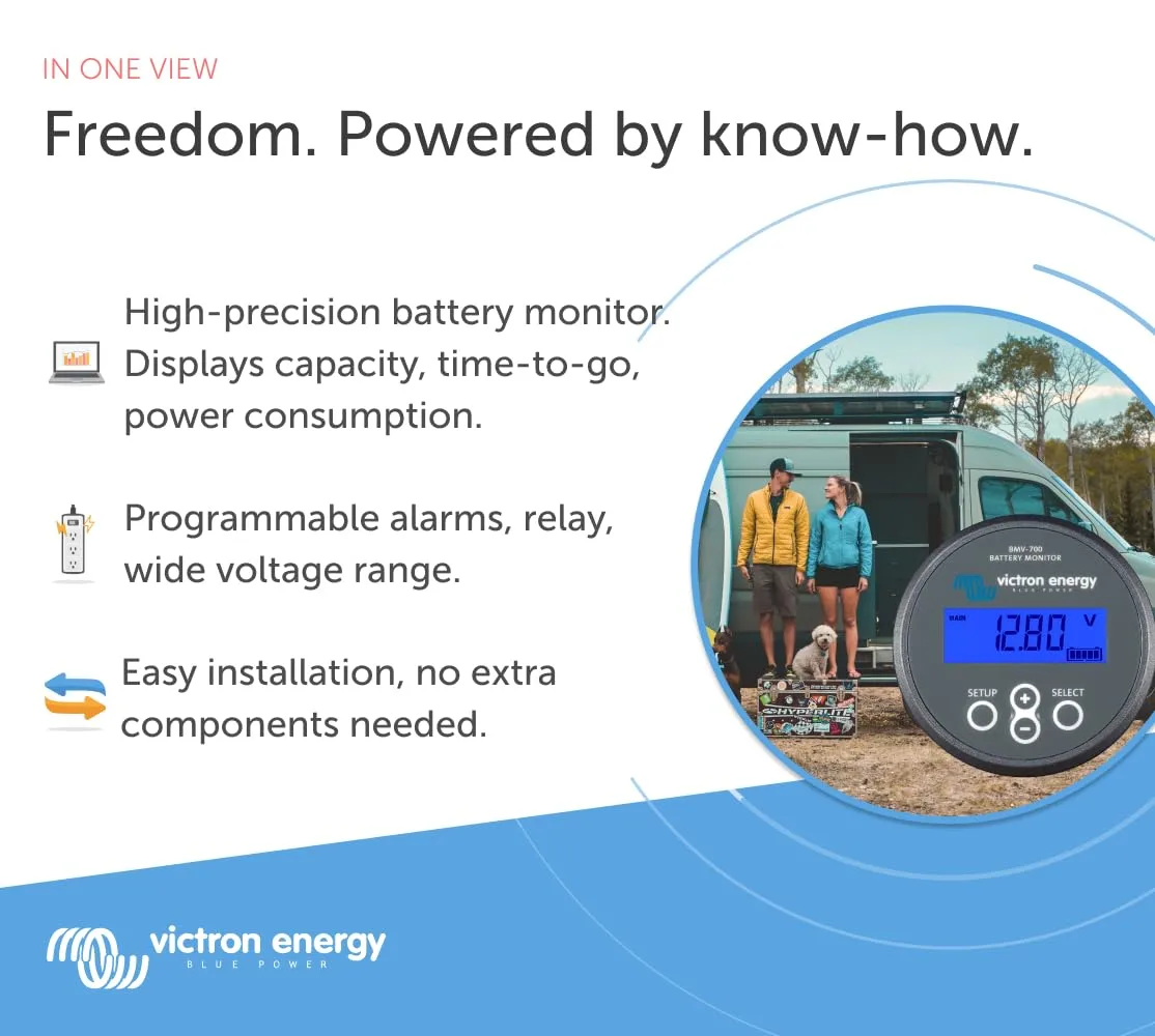 Victron Energy BMV-700 Series Battery Monitor with Shunt & Display