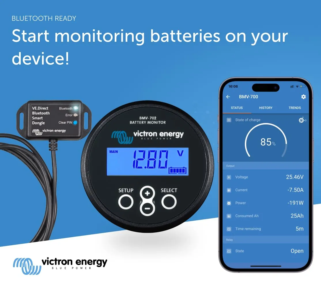 Victron Energy BMV-702 Battery Monitor (Black) BMV 702 - Black