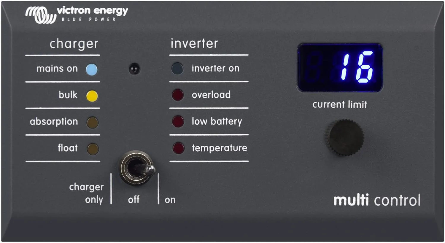 Victron Energy 200/200 amp Digital Multi Control Panel GX