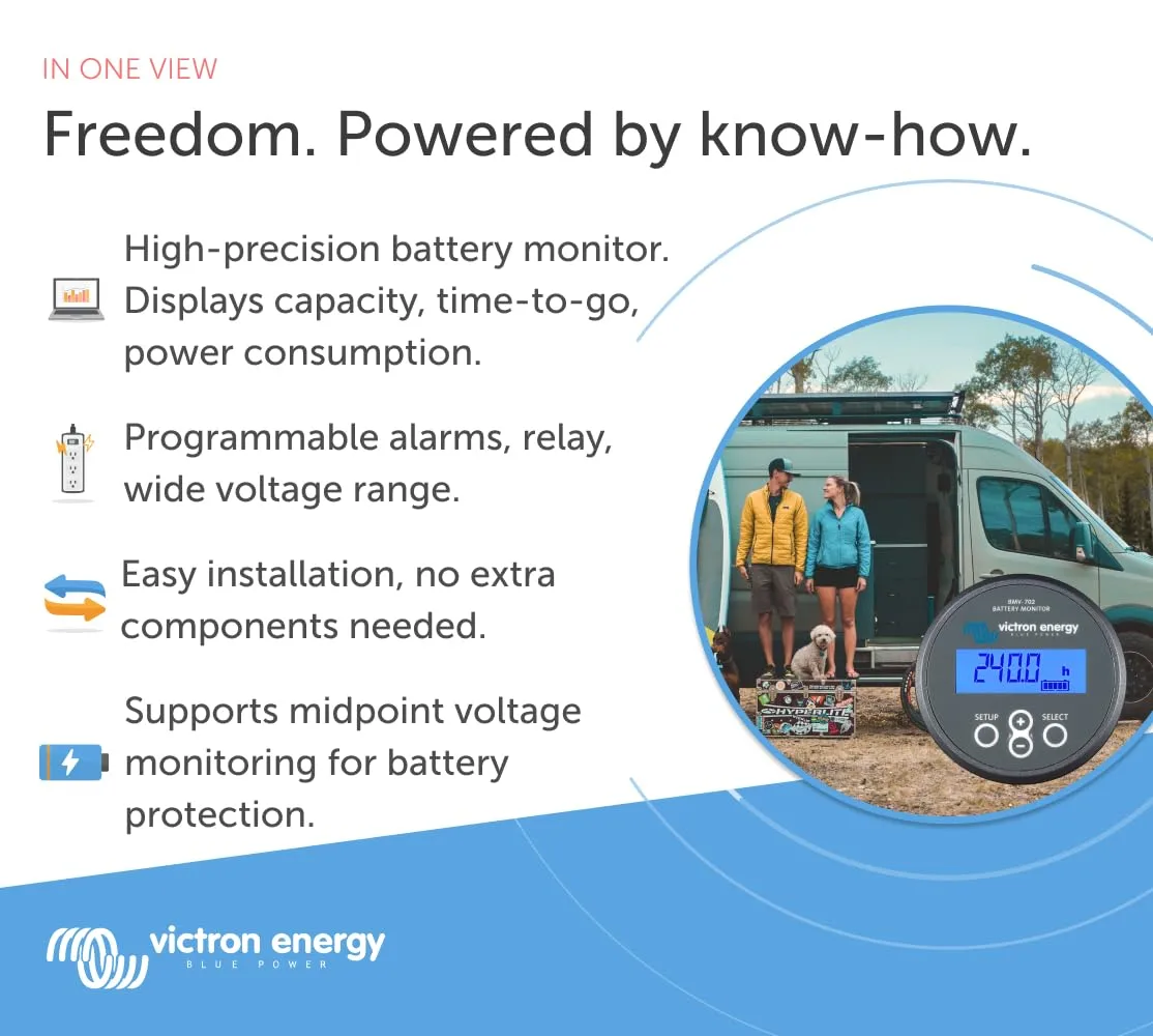 Victron Energy BMV-700 Series Battery Monitor with Shunt & Display