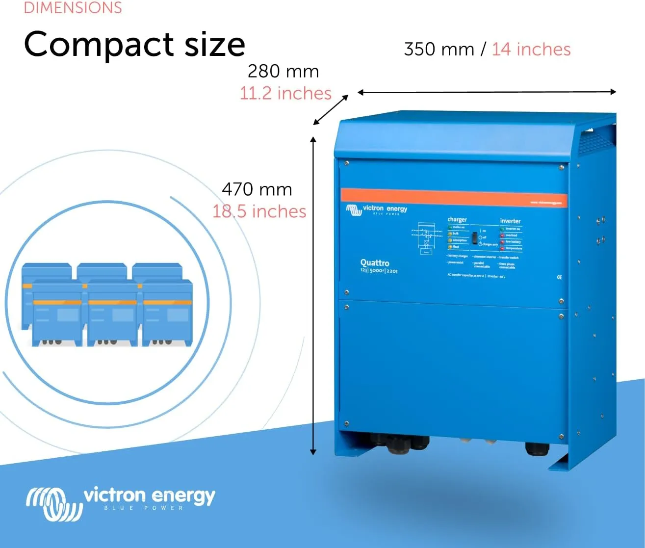 VICTRON ENERGY Quattro Inverter/Charger 5000W