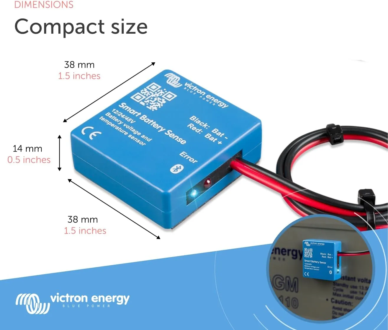 Victron Energy Smart Battery Sense, Voltage and Temperature Sensor, Long Range (up to 10m)