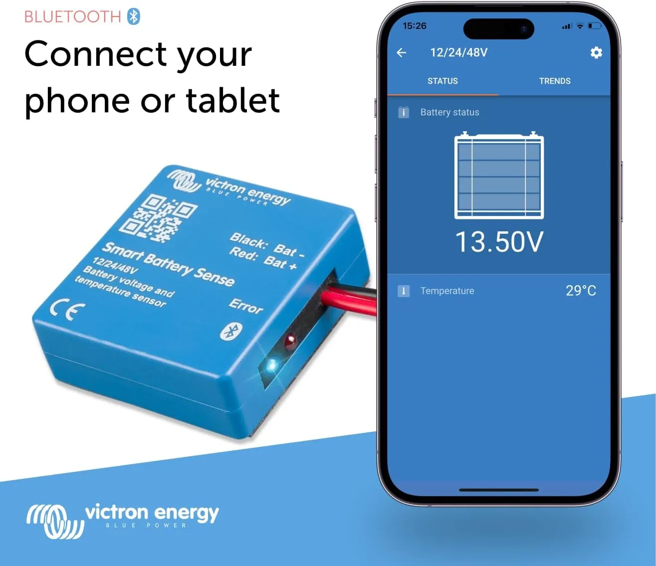 Victron Energy Smart Battery Sense, Voltage and Temperature Sensor, Long Range (up to 10m)