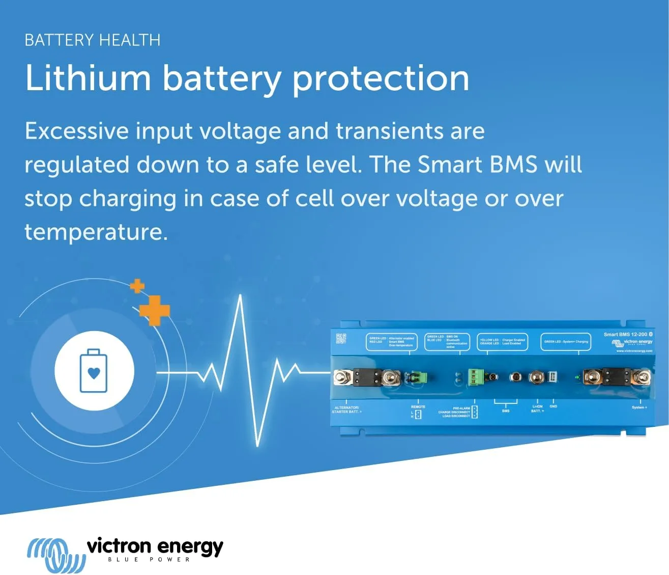 Victron Energy Smart BMS 12/200 for Victron LIFEPO4 Batteries 12VDC Battery Management System
