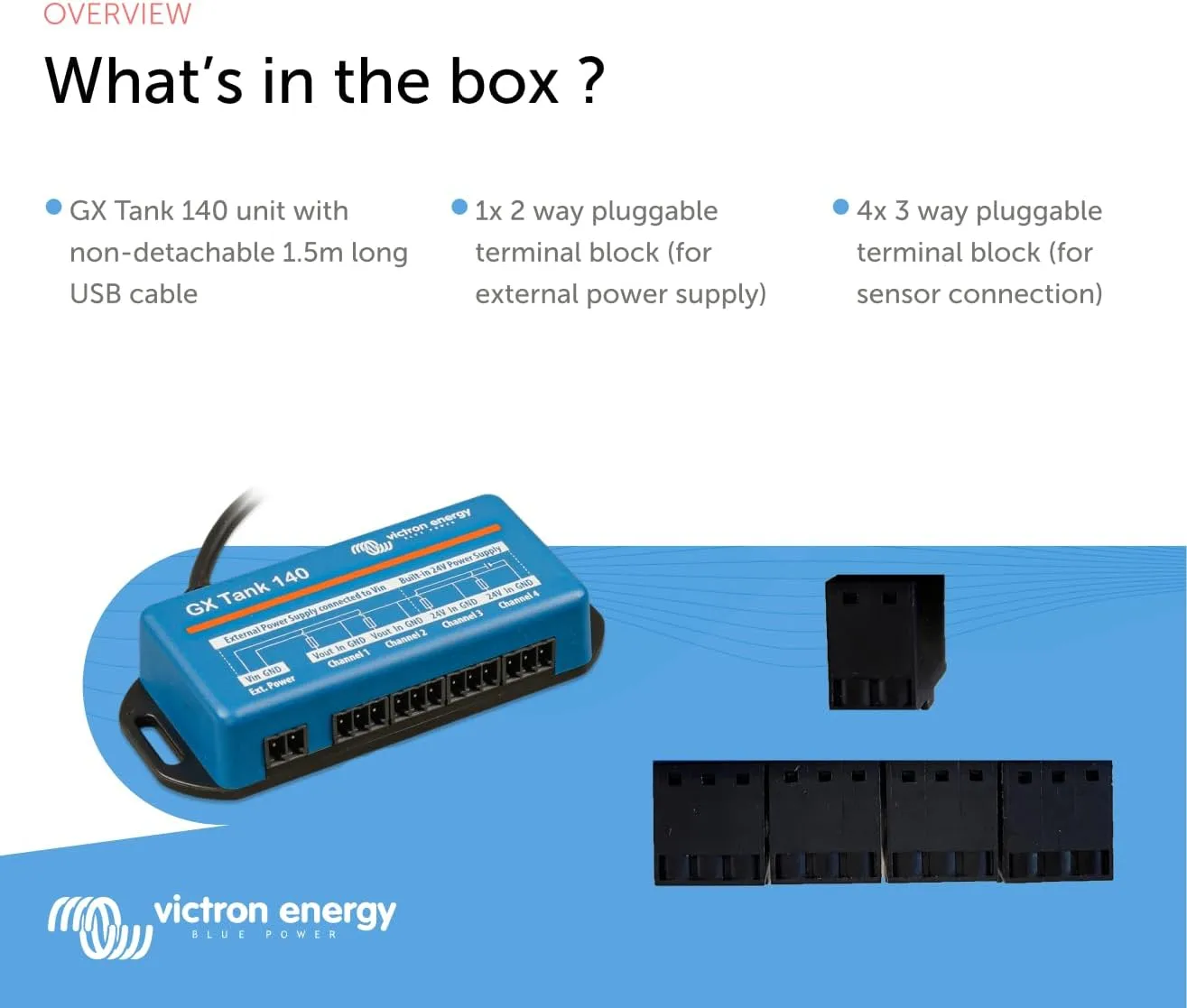 Victron GX Tank 140 Tank Monitoring f/4-20 MA, 1-10VDC Sensors - Monitors Up to 4 Sensors *Sensor Not Included